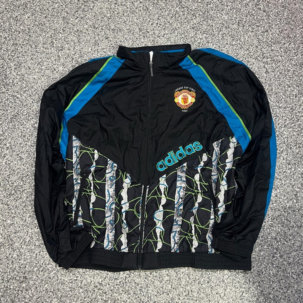 Adidas Manchester United Jacket Mens 2XL Black 1992 League Cup Final KD5815 NEW